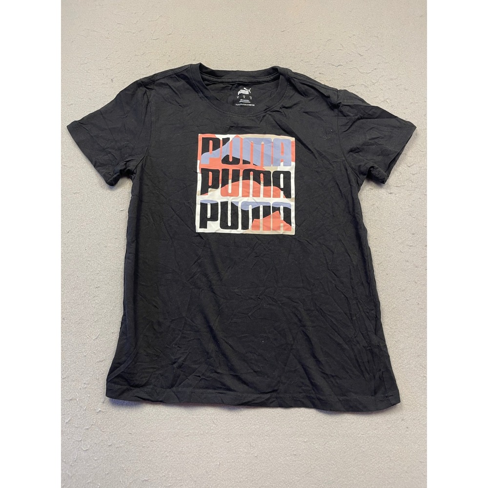 Puma T-Shirt Cotton Black Graphic Print Size Small Mens